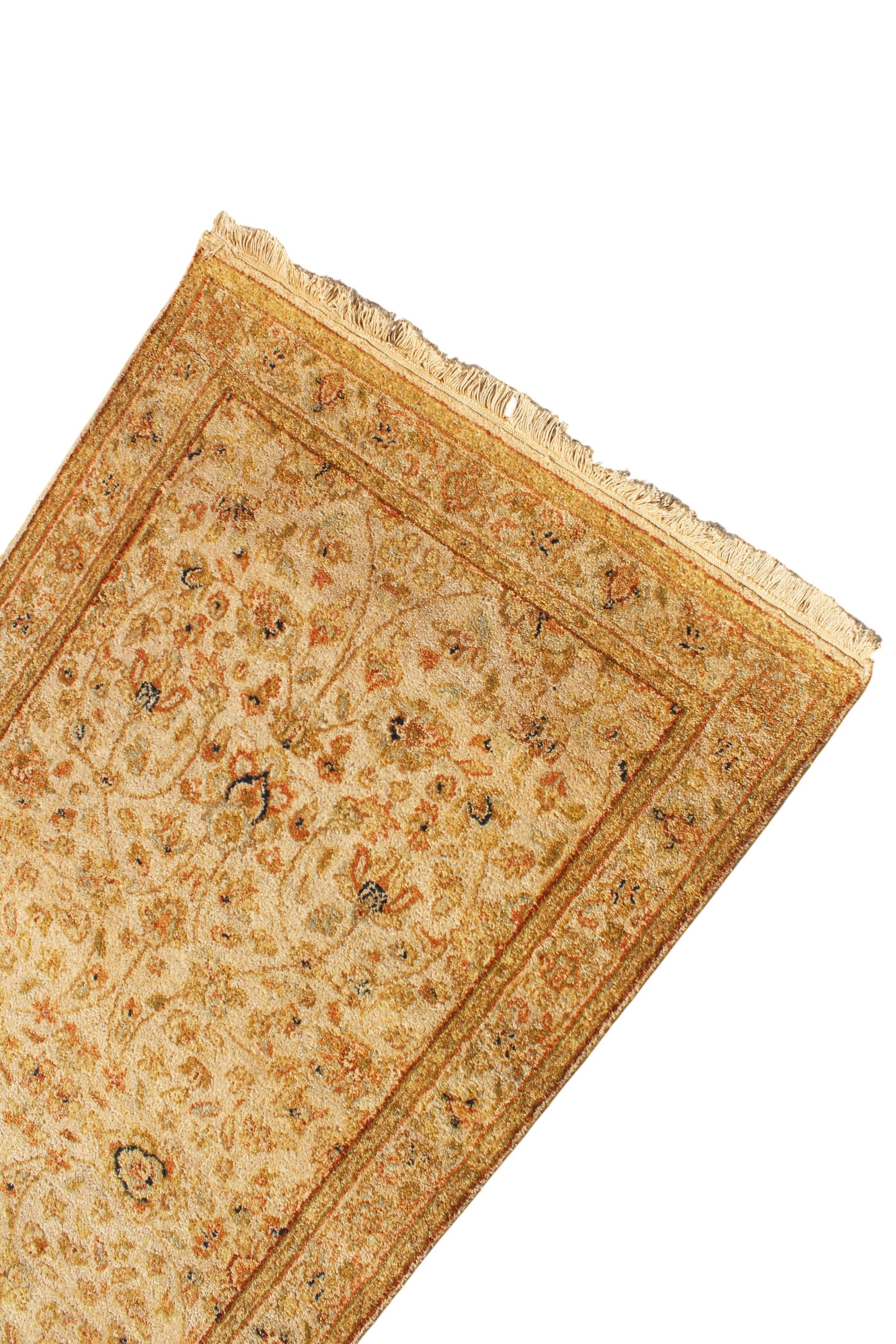 2.8x9.10 ft Vintage Runner Hand Knotted Wool Rug, Neutral Muted Beige Turkish Runner for Hallway, Kitchen, Entryway, Traditional Boho Decor