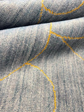 5x8 Ocean Blue Gold Wool Silk Rug - Hanmade Mermaid Scale Area Rug - Dual-Tone Shimmer Rug - Modern 5x8 Living Room Rug - Hand Woven Carpet