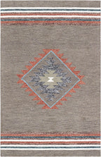 Hand Tufted 5X8  8X10  Brown Rust wool Geometric handmade rug for living room, bedroom and dining room