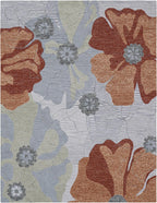 Botanical Bloom Hand-Tufted Floral Area Rug - Terracotta, Sage & Slate