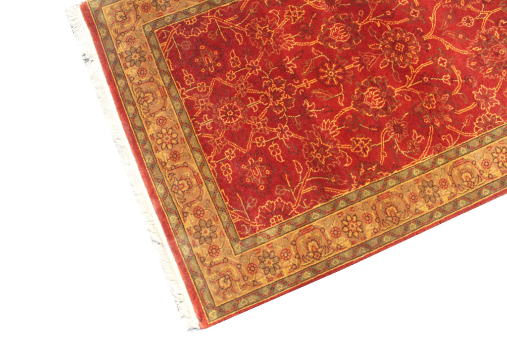 2.6x8 ft Red Oushak Runner Rug, Traditional Turkish Style Kitchen Runner, Antique Aesthetic Floral Entryway Hallway Rug