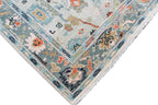 Hand Knotted Muted Oushak Rug - Sage Green Turkish Wool Area Rug