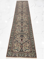 William Morris Hand-Knotted 2.9x11.8 ft Wool Runner Rug–Victorian Floral Arts & Crafts Style – Premium Handmade Runner for hallway, stairs