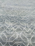 8x10 Modern Hand-Knotted Wool Area Rug, Slate gray geometric pattern Decor for living room, bedroom, office farmhouse minimalist rug