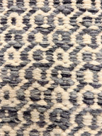 Diamond Geometric Wool Jute Rug - Neutral Grey/Ivory Flatweave Area Rug - Durable Entryway & Kitchen