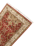 2.6x12 Red Persian Runner Rug, Hand Knotted Wool Hallway Rug, Traditional Oriental Long Entryway Carpet, Vintage Style Floral Kitchen Runner
