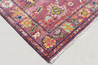 Hand knotted Oushak Rug in Vibrant Magenta, deep rose. Modern Turkish Wool Area Rug