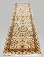 Luxurious Hand-Knotted 10 ft Wool Traditional Vintage Aesthetic Long Runner Rug for Entryway, hallway or Stairs