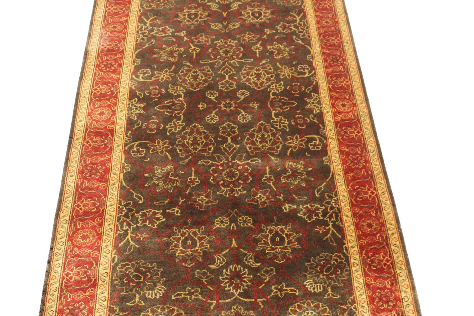 Handknotted Wool Hallway Runner Rug 2.8x22 ft - Extra Long Persian Style Oriental Carpet for Stairs & Hallways - Rust Brown Traditional Rug