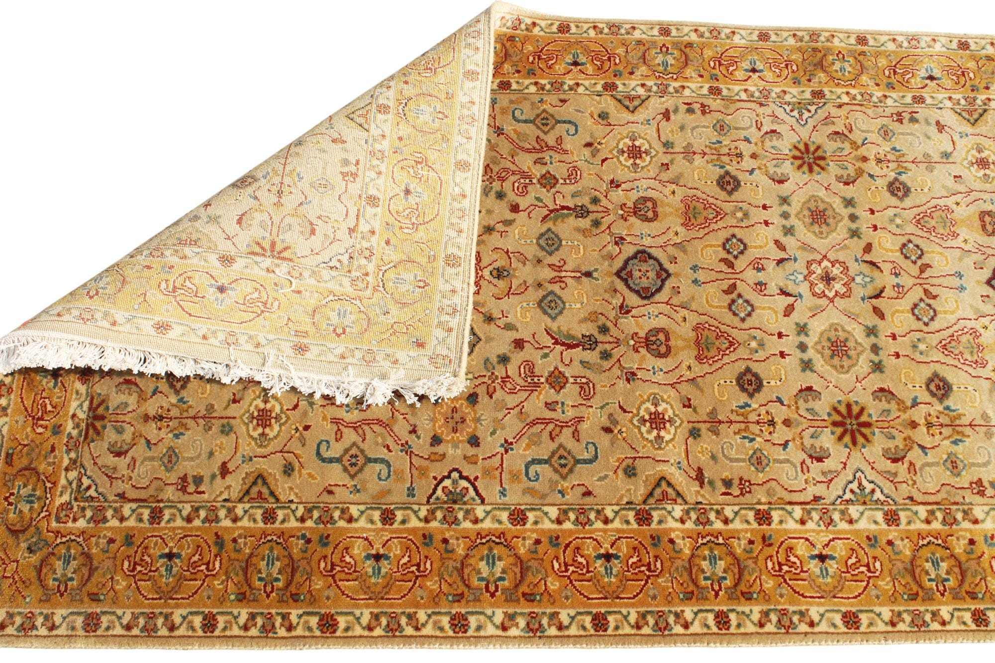 Handmade Wool Stair Runner 2.11x13 ft, Antique Oushak Style Turkish Hallway Rug, Hand Knotted Terracotta Floral Long Rug, Wide Stair Carpet