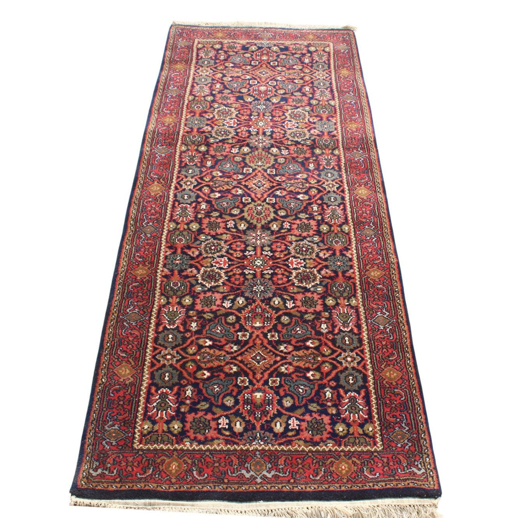 6 ft Antique Persian Wool Runner Rug. Hand-Knotted Vintage Entryway, Kitchen Rug