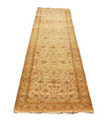 10 ft Vintage Runner Hand Knotted Wool Rug, Neutral Muted Beige Turkish Runner for Hallway, Entryway