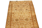 10 ft Vintage Runner Hand Knotted Wool Rug, Neutral Muted Beige Turkish Runner for Hallway, Entryway