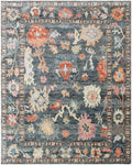 Timeless traditional 8X10 multicolor Oushak hand knotted Turkish area rug