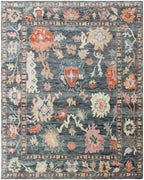 Timeless traditional 8X10 multicolor Oushak hand knotted Turkish area rug