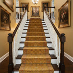 10 Ft Traditional Runner, Gold Wool Rug, Vintage Floral Persian Style Hallway Carpet