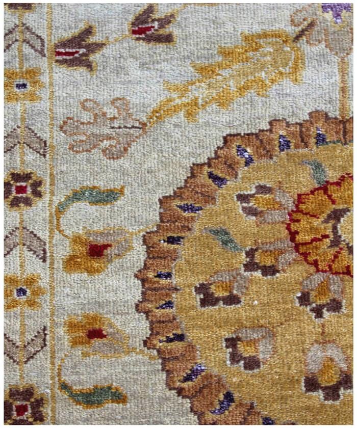 8x10 Hand Knotted Beige and Brown Oriental area Rug for Living Room