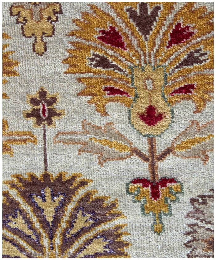 8x10 Hand Knotted Beige and Brown Oriental area Rug for Living Room