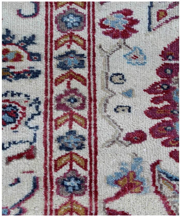 8x10 Hand Knotted Wool Rug Ivory Floral Oriental Area Rug