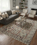 8x10 Hand Knotted Wool Rug Ivory Floral Oriental Area Rug