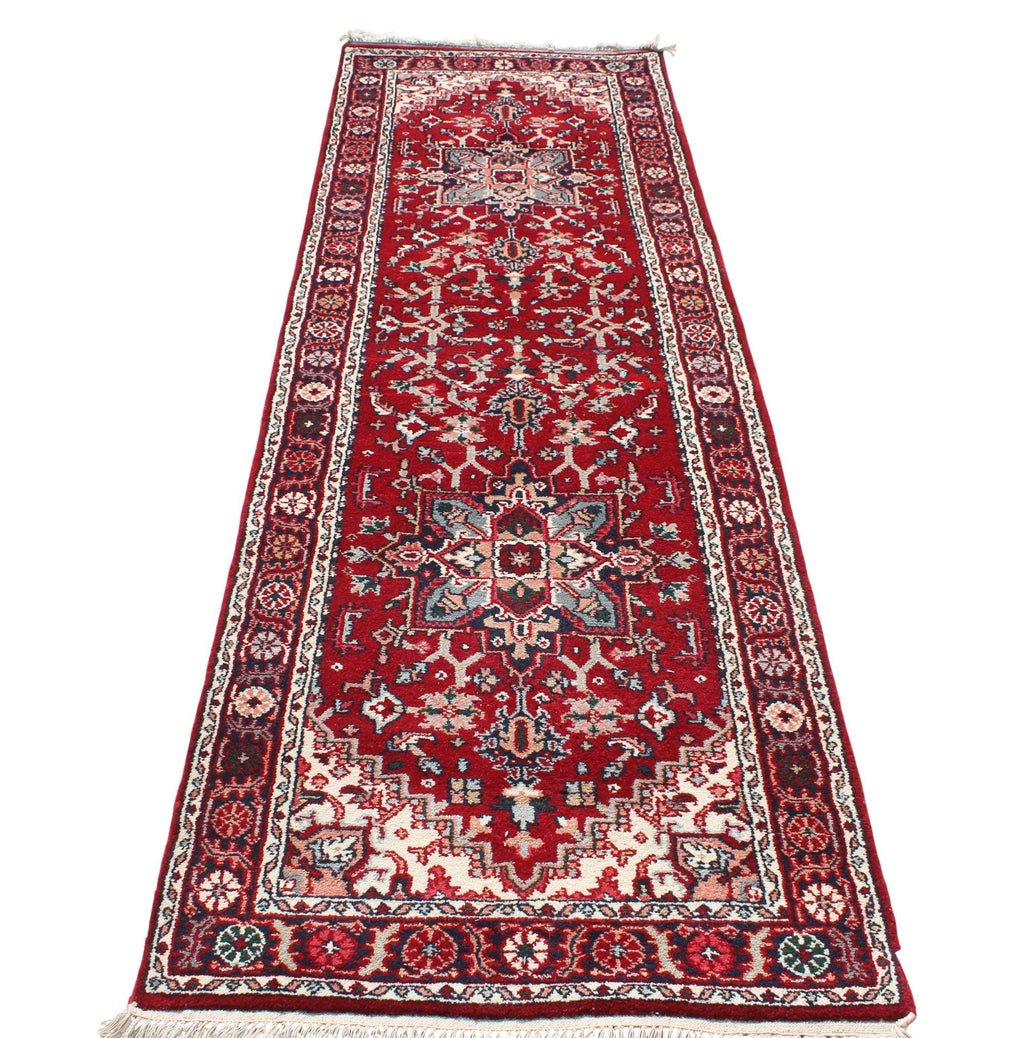 11 ft Vintage Red Persian Runner, Traditional Tribal Hallway Runner, Boho Kitchen Rug, Entryway Decor,