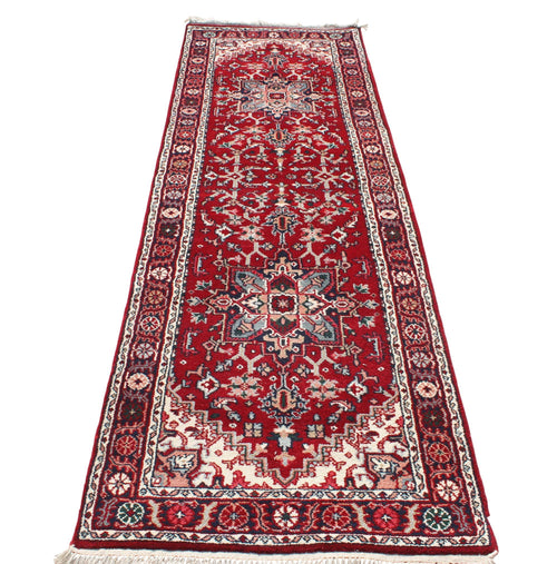 11 ft Vintage Red Persian Runner, Traditional Tribal Hallway Runner, Boho Kitchen Rug, Entryway Decor,