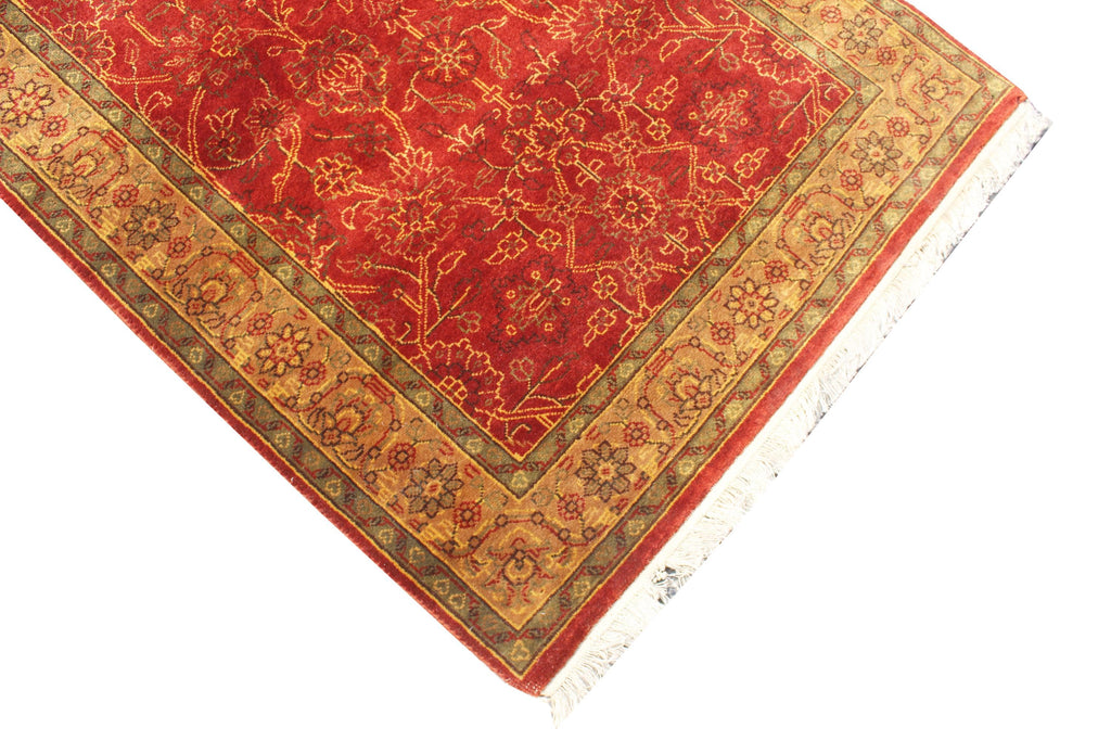 2.6x8 ft Red Oushak Runner Rug, Traditional Turkish Style Kitchen Runner, Antique Aesthetic Floral Entryway Hallway Rug