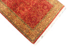 2.6x8 ft Red Oushak Runner Rug, Traditional Turkish Style Kitchen Runner, Antique Aesthetic Floral Entryway Hallway Rug
