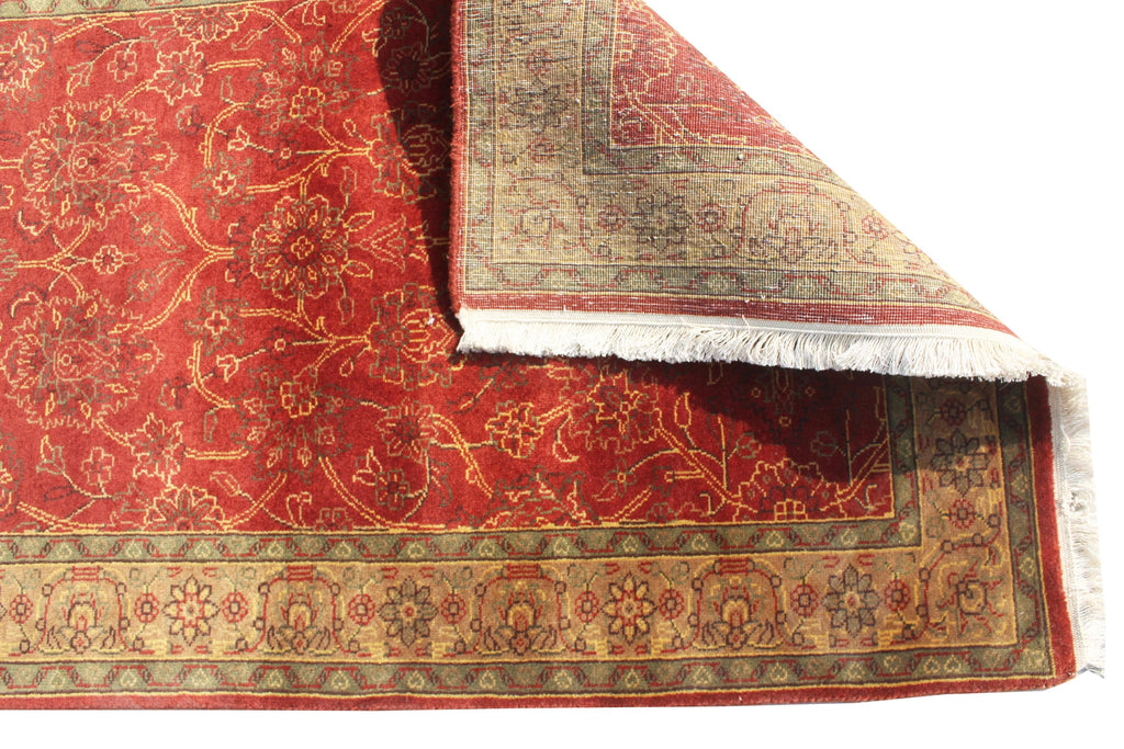 2.6x8 ft Red Oushak Runner Rug, Traditional Turkish Style Kitchen Runner, Antique Aesthetic Floral Entryway Hallway Rug