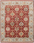 8x10 & 9x12 Hand-Knotted Wool Oushak Rug | Terracotta & Ivory Transitional Area Rug