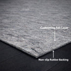 Custom cut Premium Durable Soft RugPad – Non-Slip backing, Cushioned & Floor Safe. Felt and Natural Rubber Rug Pad-Keep your rugs perfectly in place