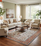 9x12 Ivory Hand Knotted Serapi Heriz Wool Rug - Large Antique Style Terracotta Area Rug