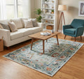 Hand Knotted Muted Oushak Rug - Sage Green Turkish Wool Area Rug