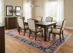 Hand Knotted Oushak Rug Orange Blue Turkish Wool Area Rug