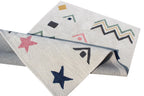 Colorful Geometric Shapes Wool Area Rug, Nursery Playroom Decor