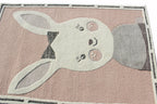 Cute pink Bunny Rug, Cute Pink Rabbit Nursery Decor