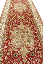 2.6x12 Red Persian Runner Rug, Hand Knotted Wool Hallway Rug, Traditional Oriental Long Entryway Carpet, Vintage Style Floral Kitchen Runner
