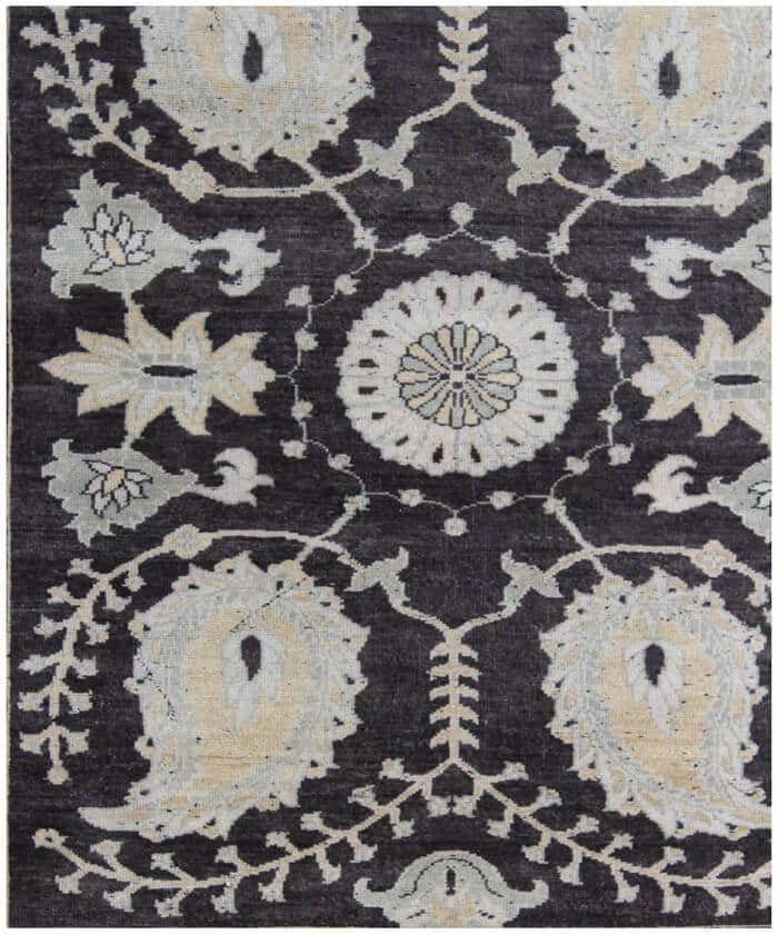 8x10 ft Elegant Paisley Pattern Gray & Cream Area Rug – Cozy Living Room