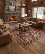 8x10 Hand Knotted Navajo Wool Rug - Southwestern Oriental Area Rug