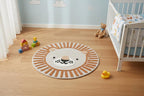 Hand Tufted Lion Nursery Rug - Cute Animal Area Rug for Toddler Room Decor