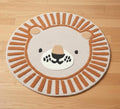 Hand Tufted Lion Nursery Rug - Cute Animal Area Rug for Toddler Room Decor