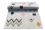 Colorful Geometric Shapes Wool Area Rug, Nursery Playroom Decor