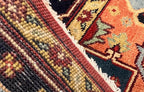 Hand Knotted Serapi Wool Rug, Rust Navy Heriz style Medallion Area Rug, Traditional Oriental Carpet for Living Room, Custom Sizes Available