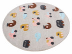 Round Hand-Tufted Kids Transportation Rug | Wool Nursery Decor