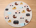 Round Hand-Tufted Kids Transportation Rug | Wool Nursery Decor