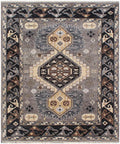 Hand Knotted Navajo Rug- Grey Black Southwestern Wool Area Rug- Modern Tribal Kilim - Custom Size Large Rug- Rustic Earthy Living Room Decor