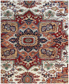 Hand knotted Heriz Serapi Wool Rug – Rust ivory Area Rug 6×9, 8×10, 10x14 ft – Persian Style Burgundy Serapi Rug for Living Room & Bedroom