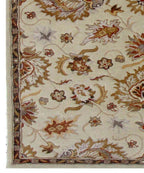 5x8 ft Elegant Traditional Hand-Tufted Wool & Silk Rug | Cream & Terracotta