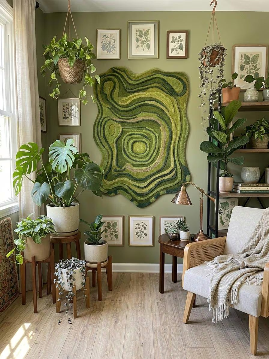 Hand Tufted Abstract Contour Wool Area Rug