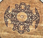 10 ft Round Premium Wool & Silk Black Gold Large Medallion Oriental Carpet for High-End Living Room